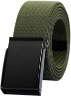 👨 moonsix elastic stretch military flip top men's belts: versatile and stylish accessories logo