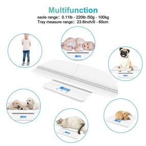 img 3 attached to 🐾 MINDPET-MED Digital Baby Pet Scale with 3 Weighing Modes (kg/oz/lb), Maximum 220 lbs Capacity, Precision up to ±0.02lbs, White - Ideal for Infants, Puppies, and Moms