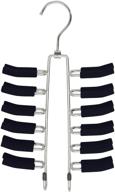 👔 non-slip friction tie rack and scarf hanger - set of 2 (black/chrome) - 11 1/2&#34; height x 6 1/2&#34; width логотип