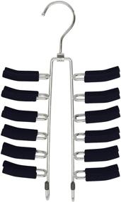 img 3 attached to 👔 Non-Slip Friction Tie Rack and Scarf Hanger - Set of 2 (Black/Chrome) - 11 1/2&#34; Height x 6 1/2&#34; Width