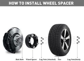 img 2 attached to 🔧 DCVAMOUS черные адаптеры колес 1.25 дюйма, совместимые с Ford, Jeep - 4 шт. адаптер колес 5x114.3 до 5x127, болты 1/2" для Wrangler, Cherokee, Liberty, Explorer, Ranger (5x5 ободы для 4.5 транспортного средства)