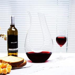 img 2 attached to Lead-free Crystal Glass Hand Blown Wine Decanter 1500ml 'Clean' Red Wine Carafe - 1.5L Capacity & Premium Wine Accessories