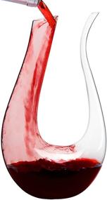 img 3 attached to Lead-free Crystal Glass Hand Blown Wine Decanter 1500ml 'Clean' Red Wine Carafe - 1.5L Capacity & Premium Wine Accessories