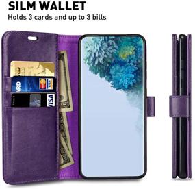 img 2 attached to Samsung Galaxy S20 FE 5G Wallet Case, 6.5 inch - MONASAY Flip Folio Leather Cell Phone Cover with Credit Card Holder and Included Glass Screen Protector