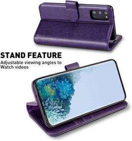 img 1 attached to Samsung Galaxy S20 FE 5G Wallet Case, 6.5 inch - MONASAY Flip Folio Leather Cell Phone Cover with Credit Card Holder and Included Glass Screen Protector