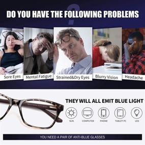 img 3 attached to STORYCOAST 2 Pack Blue Light Blocking Glasses for Women/Men, Anti Eyestrain Computer Glasses TR90 Lightweight Filter Blue Ray Eyeglasses (Black + Leopard) - Enhance Your Eye Health and Reduce Digital Fatigue