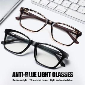 img 2 attached to STORYCOAST 2 Pack Blue Light Blocking Glasses for Women/Men, Anti Eyestrain Computer Glasses TR90 Lightweight Filter Blue Ray Eyeglasses (Black + Leopard) - Enhance Your Eye Health and Reduce Digital Fatigue