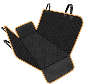 img 2 attached to 🐾 Black Waterproof Pet Back Seat Car Cover with Nonslip Backing - Heavy Duty Hammock Convertible 600D Scratch Proof Mat for Cars, Trucks, and SUVs