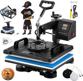 img 4 attached to Weanas 12x15 Swing Away Heat Press Machine - Professional 5 in 1 Digital Sublimation for T-Shirt, Mug, Hat, Plate, Cap (Blue and Black)