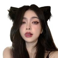 furry cat kitten ear hair clips - cosplay petplay fluffy black kitten ears headband logo