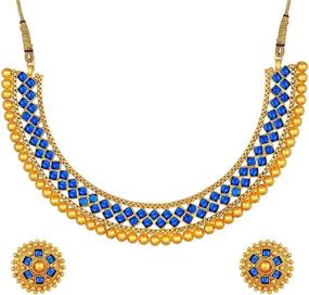 img 4 attached to Aheli Necklace Earrings Traditional Bollywood Women's Jewelry for Jewelry Sets