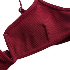 img 1 attached to 👙 ZAFUL Two-piece Padded Solid Swimsuit - Stylish V-Wired Cami for Women's Swimwear & Cover Ups