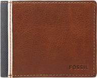 🧳 fossil men's elgin traveler, brown leather strap logo