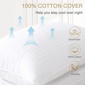 img 2 attached to 🛏️ viewstar Queen Size Cooling Cotton Pillows - 2 Pack, Hotel Quality Down Alternative Bed Pillows for Side and Back Sleepers, Soft Fluffy & Breathable
