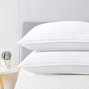 img 4 attached to 🛏️ viewstar Queen Size Cooling Cotton Pillows - 2 Pack, Hotel Quality Down Alternative Bed Pillows for Side and Back Sleepers, Soft Fluffy & Breathable