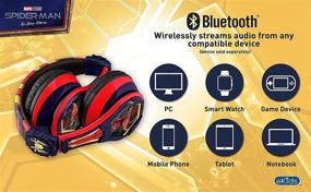 img 2 attached to 🎧 Наушники для детей eKids Spiderman с беспроводным Bluetooth и микрофоном, сниженный уровень громкости для защиты слуха, перезаряжаемая батарея, регулируемая оправа для школы, дома или путешествий