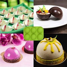 img 2 attached to 🍫 Wondery Silicone Chocolate Mold: Versatile 6-Hole Half Sphere Tray for Chocolate, Cake, Jelly, Pudding, Cupcake – BPA-Free Green Bakeware