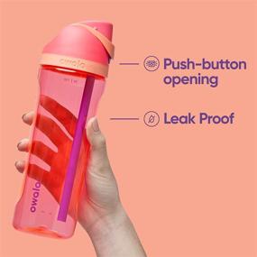 img 2 attached to 🎽 Owala FreeSip Clear Water Bottle with Straw - BPA-Free, 25-Ounce, Ideal for Sports and Travel, Shy Marshmallow