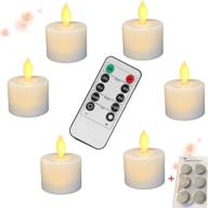 🕯️ set of 6 battery-operated flameless flickering tea light candles with remote control timer for seasonal festival celebration thanksgiving & christmas логотип