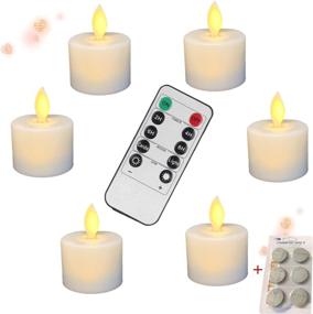 img 4 attached to 🕯️ Set of 6 Battery-Operated Flameless Flickering Tea Light Candles with Remote Control Timer for Seasonal Festival Celebration Thanksgiving & Christmas