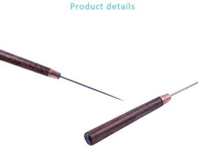 img 1 attached to 🔧 ZLKSKER (Set of 2) Scratch Awl Tools for Leathercraft – Wooden Handle, Sewing Tailors Awl for Punch Stitching, DIY Handmade Leather Craft Repair