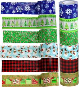 img 3 attached to Colorful and Festive: Iconikal Christmas Style Printed 🎄 Duct Tape - 12-Pack, 2 inch x 10 Yard