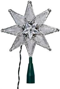 img 1 attached to Clear 8-Inch Kurt Adler 10-Light 8-Point Star Christmas Treetop