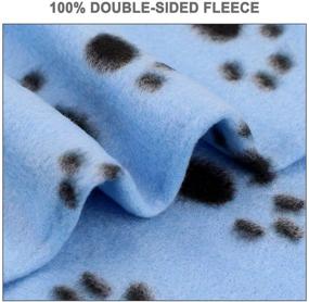 img 2 attached to Eagmak Cute Dog Cat Fleece Blankets with Paw Prints for Kitten Puppy 🐾 and Small Animals - Pack of 6 (Black, Brown, Blue, Grey, Red, and White)