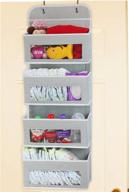 📦 space-saving gray over door/wall mount 4 clear window pocket organizer by simplehouseware логотип