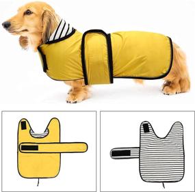 img 1 attached to 🐶 Stylish Premium Dog Raincoats for Dachshunds - Morezi Reflective Bar Dog Raincoat: Adjustable, Rain/Water Resistant Vest