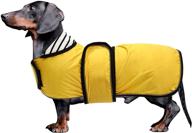 🐶 stylish premium dog raincoats for dachshunds - morezi reflective bar dog raincoat: adjustable, rain/water resistant vest логотип