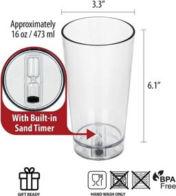 img 3 attached to 🍺 Durable 16 Ounce Sand Timer Pint Glass – Endless Drinking Games & Gift Idea for Bachelor Parties, Competitive Friends