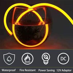 img 3 attached to JINHODY LED Neon Flex Strip Lights, Waterproof 6.5ft Rope Light with DC Power Adaptor, Christmas Lighting Decor for Indoor Outdoor Home, Yellow