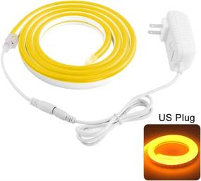 img 2 attached to JINHODY LED Neon Flex Strip Lights, Waterproof 6.5ft Rope Light with DC Power Adaptor, Christmas Lighting Decor for Indoor Outdoor Home, Yellow