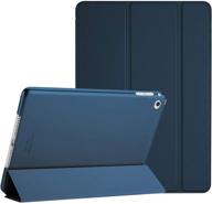 💙 procase smart case for ipad air 2 (2014 release), slim lightweight stand protective case with translucent back cover for apple ipad air 2 (a1566 a1567) - navy blue logo