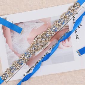 img 3 attached to 💍 Bridesmaid's Bridal Sash: Tendaisy Wedding Dress Belt with Beaded Rhinestones and Pearls