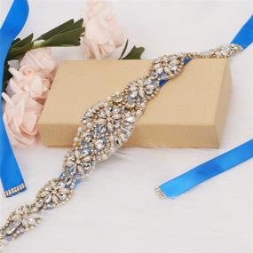 img 2 attached to 💍 Bridesmaid's Bridal Sash: Tendaisy Wedding Dress Belt with Beaded Rhinestones and Pearls