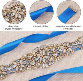 img 4 attached to 💍 Bridesmaid's Bridal Sash: Tendaisy Wedding Dress Belt with Beaded Rhinestones and Pearls