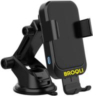 🔌 himan black broqli fast wireless car charger mount kit: automatic clamping qi phone 10w power charging for iphone 11/12/13/x/xs max/xr/8/8+ and galaxy s10/s10+/s9/s9+/s8/s8+ logo