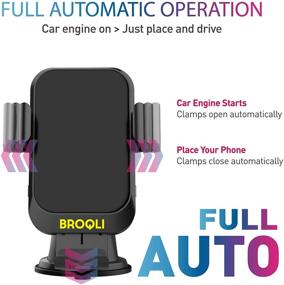 img 1 attached to 🔌 HIMAN Black BROQLI Fast Wireless Car Charger Mount Kit: Automatic Clamping Qi Phone 10W Power Charging for iPhone 11/12/13/X/Xs Max/XR/8/8+ and Galaxy S10/S10+/S9/S9+/S8/S8+