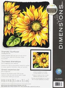 img 1 attached to Vibrant and Captivating: DIMENSIONS Needlepoint Kit, Dramatic Sunflower, 14'' x 14''