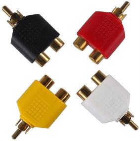 img 3 attached to 🔌 Enhance Audio-Visual Connections with Yueton 4pcs RCA Y Splitter Adapter: 2 Female to 1 Male Converter for AV TV Cable