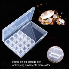 img 2 attached to 💎 28-Grid Diamond Art Containers Set with Stickers - Diamond Painting Bead Storage Box for Diamond Embroidery and Gem Organization