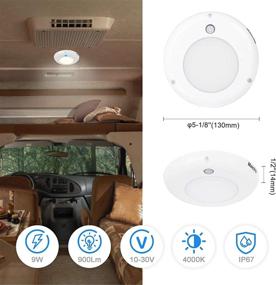 img 3 attached to 🔵 Maichis 5’’ RV Dome Light with Touch Dimmer Switch, Blue Indicator, Premium Aluminum RV LED Light, 12V/24V Dimmable for RV Camper Motorhome Boat