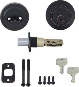 img 2 attached to 🔒 Honeywell Oil Rubbed Bronze Single Cylinder Deadbolt - Model 8111409