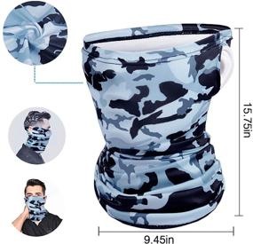 img 3 attached to 🌬️ Ice Silk Cooling Neck Gaiter Balaclava Bandana: Ultimate Headwear for Dust-Free Outdoor Sports