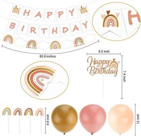 img 2 attached to 🌈 Optimized Boho Rainbow Party Decorations - Vibrant Bohemian Rainbow Theme Happy Birthday Banner, Cake Toppers, and Balloon Garland for Neutral Baby Shower or Birthday Party Supplies