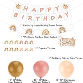 img 3 attached to 🌈 Optimized Boho Rainbow Party Decorations - Vibrant Bohemian Rainbow Theme Happy Birthday Banner, Cake Toppers, and Balloon Garland for Neutral Baby Shower or Birthday Party Supplies