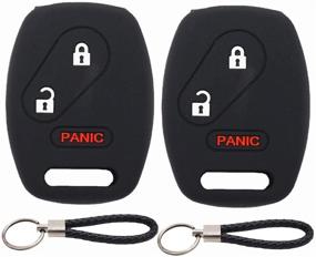 img 4 attached to 🔑 WFMJ 2-Pack Black Silicone Keyring Remote Key Fob Cover Case Chain for Honda Fit Odyssey Ridgeline Accord CR-V CR-Z Insight Smart 3 Buttons