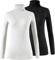 👚 [product title] "xelky womens long sleeve turtleneck shirt 2 pack: lightweight slim turtle neck active tops for effortless style and comfort logo